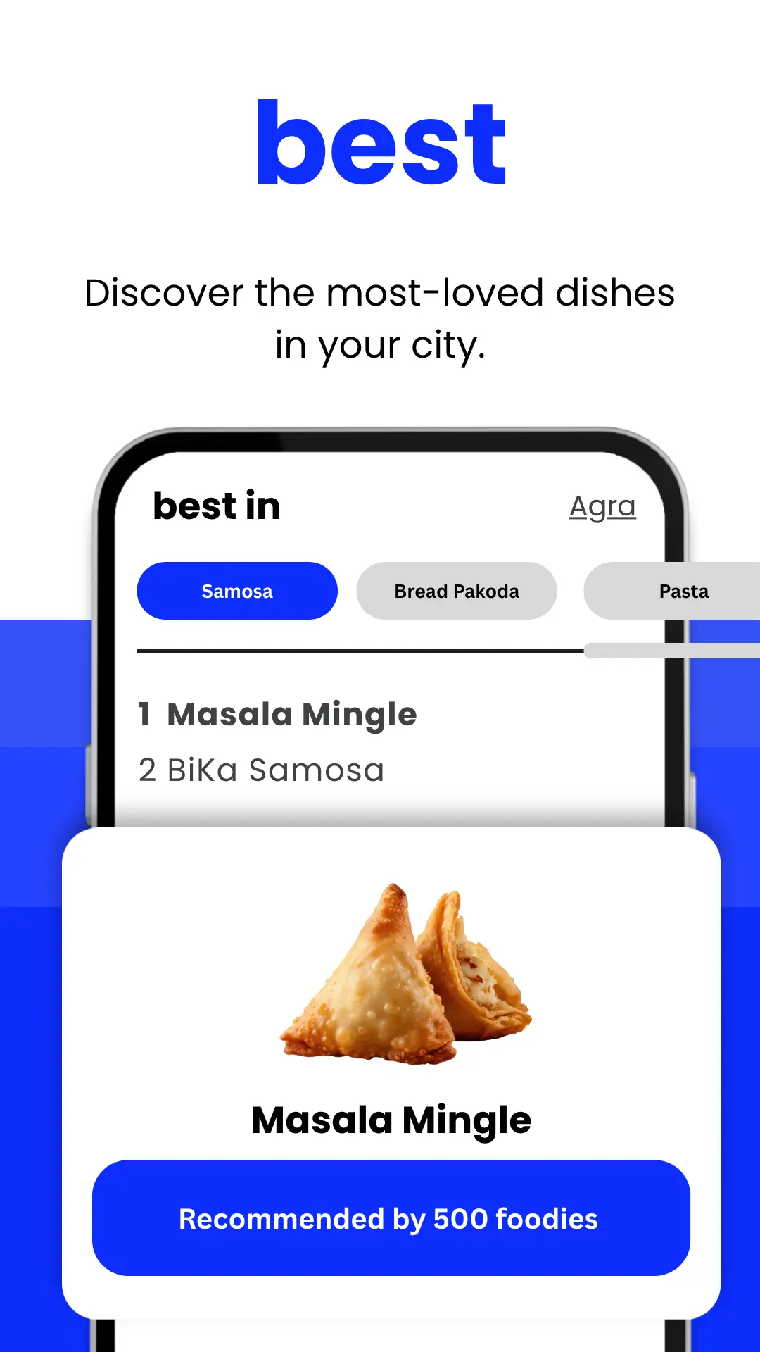 Tooro app showing the most-loved dishes in a city